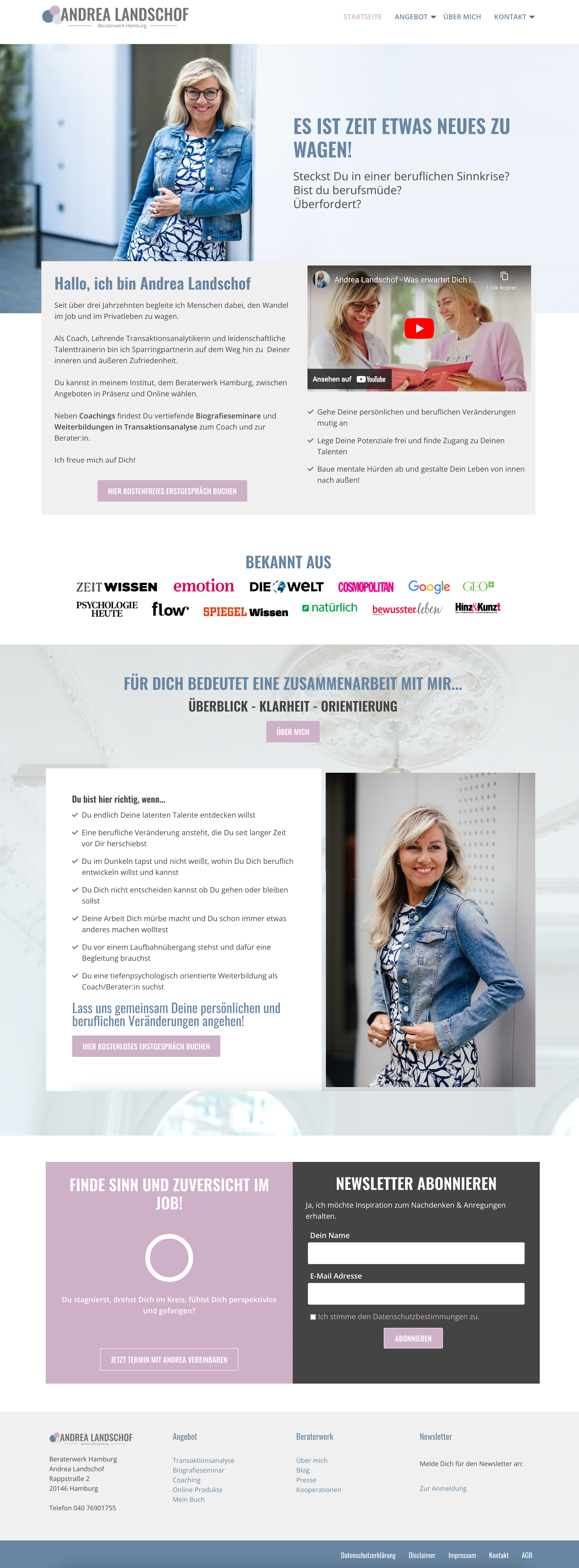 Webseite "Beraterwerk Hamburg"