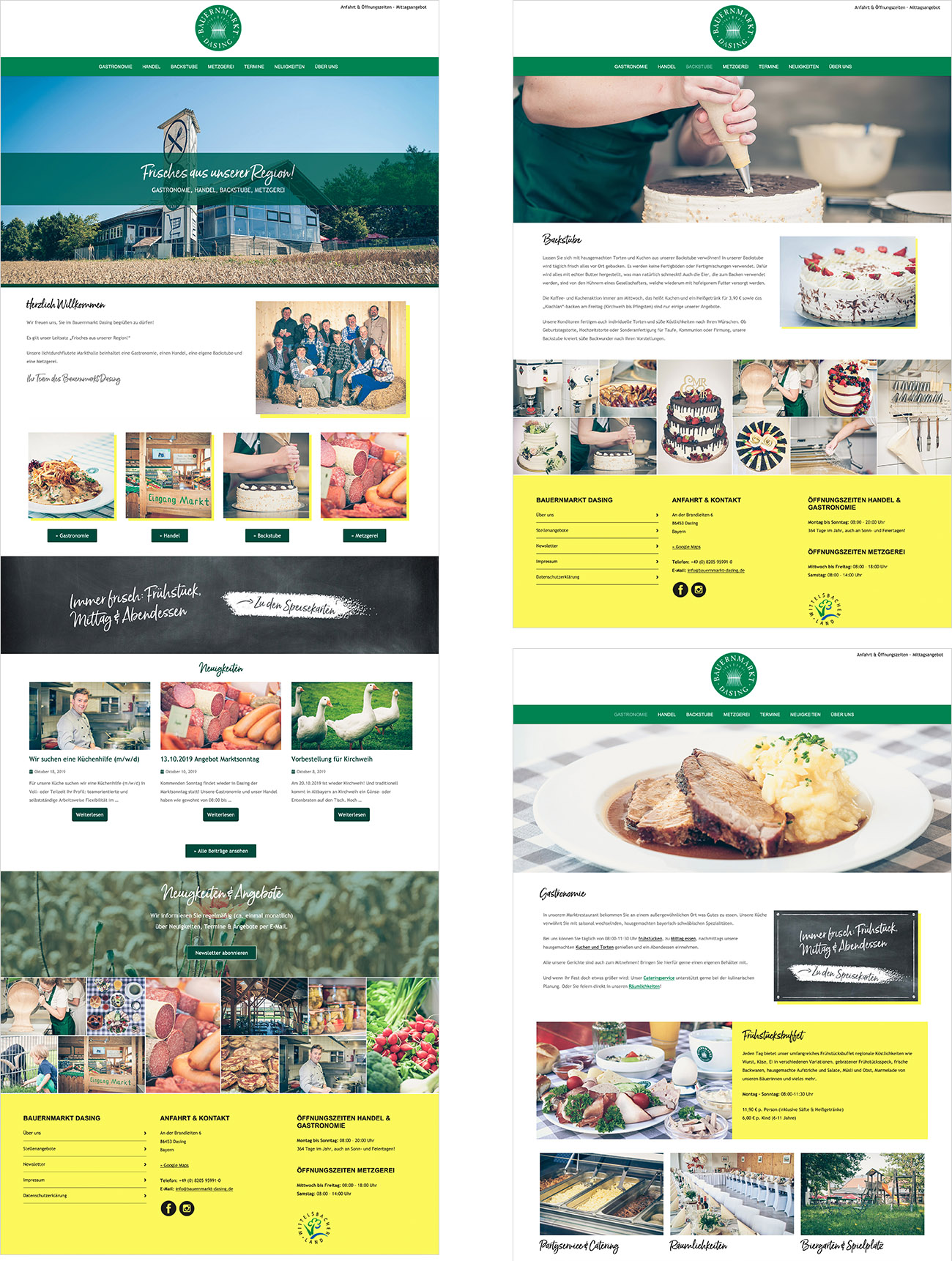 Webseite "Bauernmarkt Dasing"