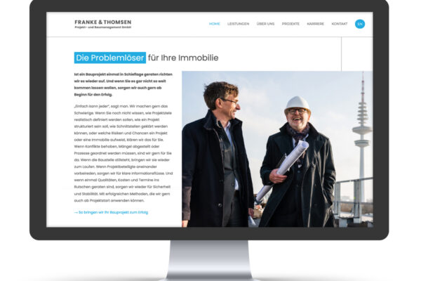 Webseite „Franke & Thomsen“