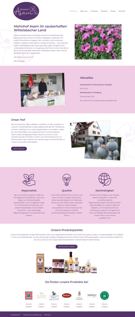 Webseite Mohnhof