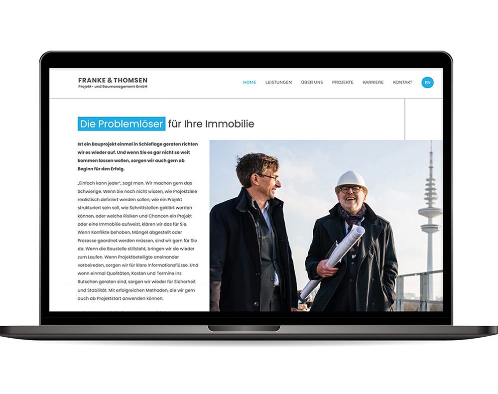 Webseite „Franke & Thomsen“