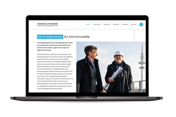 Webseite „Franke & Thomsen“