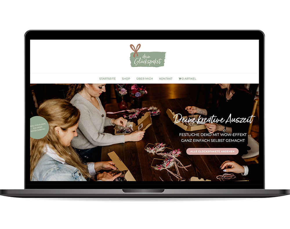 Webseite „Dein Glückspaket“