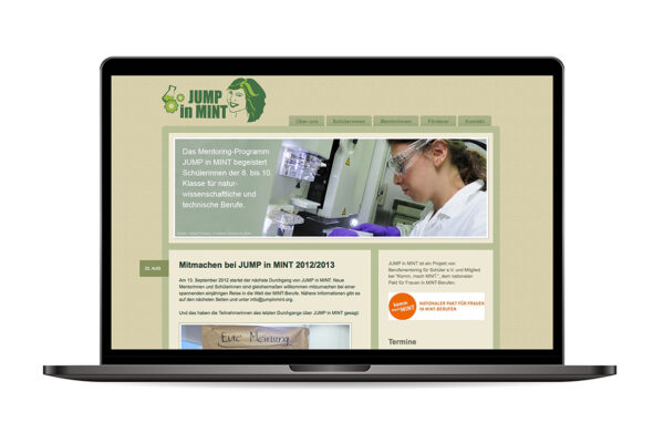 Webseite „Jump in MINT“