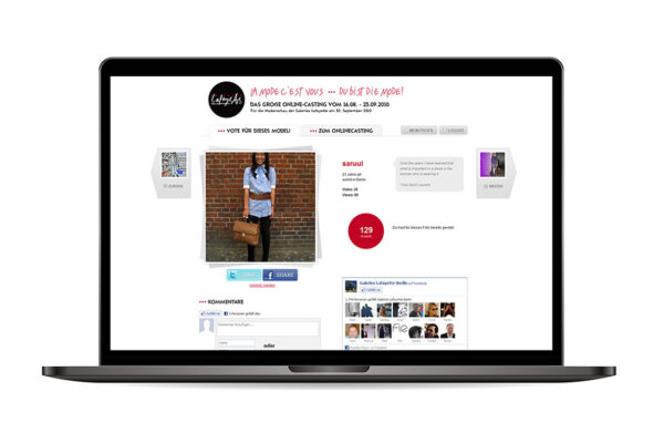 Webdesign „La mode c’est vous“ (Galeries Lafayette)