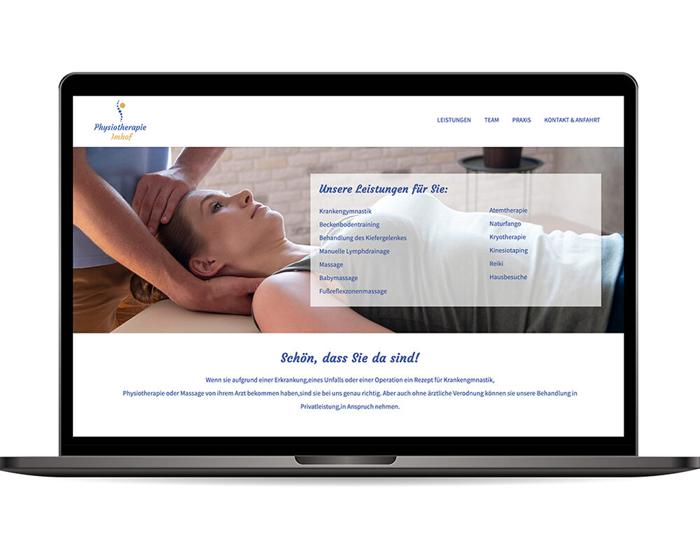 Webseite „Physiotherapiepraxis Imhof“