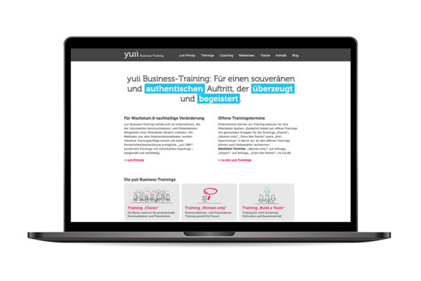 Webseite yuii Businesstraining