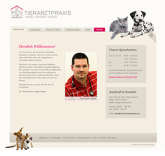 Webseite Tierarztpraxis Raqué