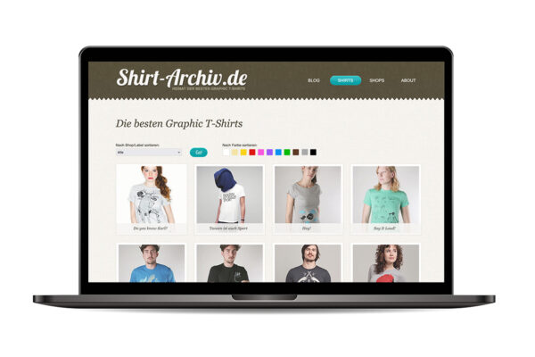 Webseite „Shirt-Archiv“