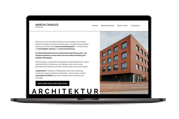 Webseite „Marcia Canales Architektur“