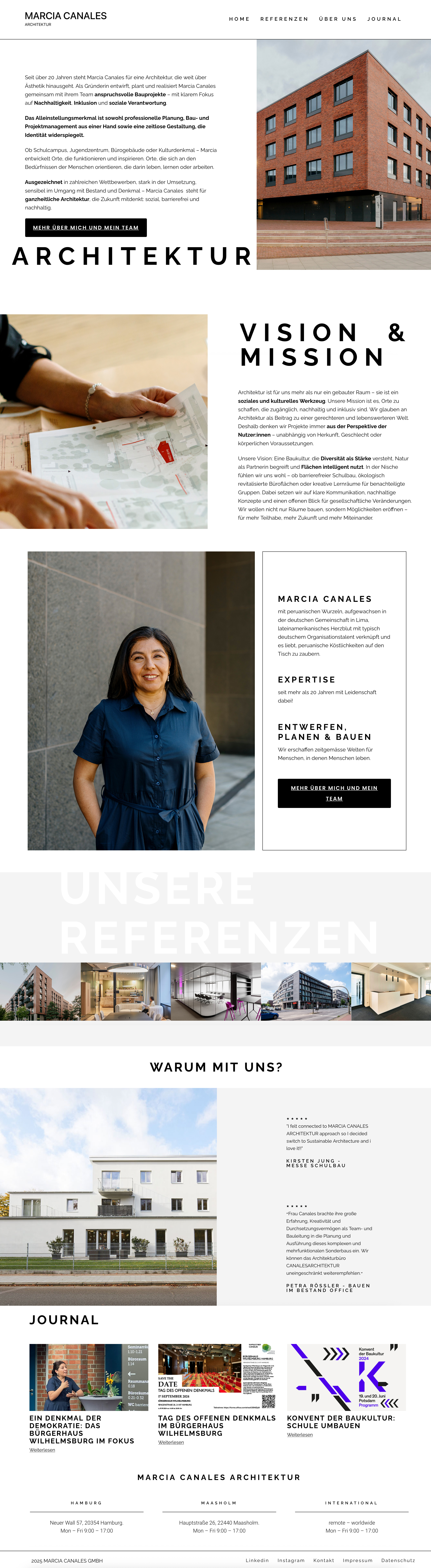 Webseite Marcia Canales
