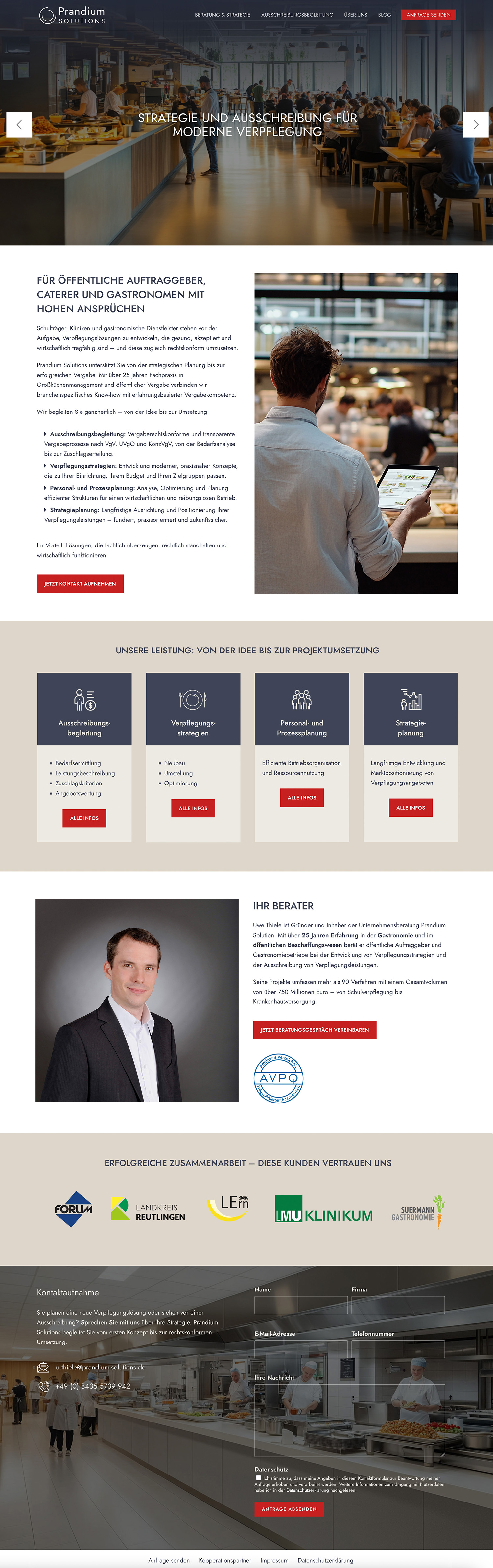 Webseite Prandium Solutions