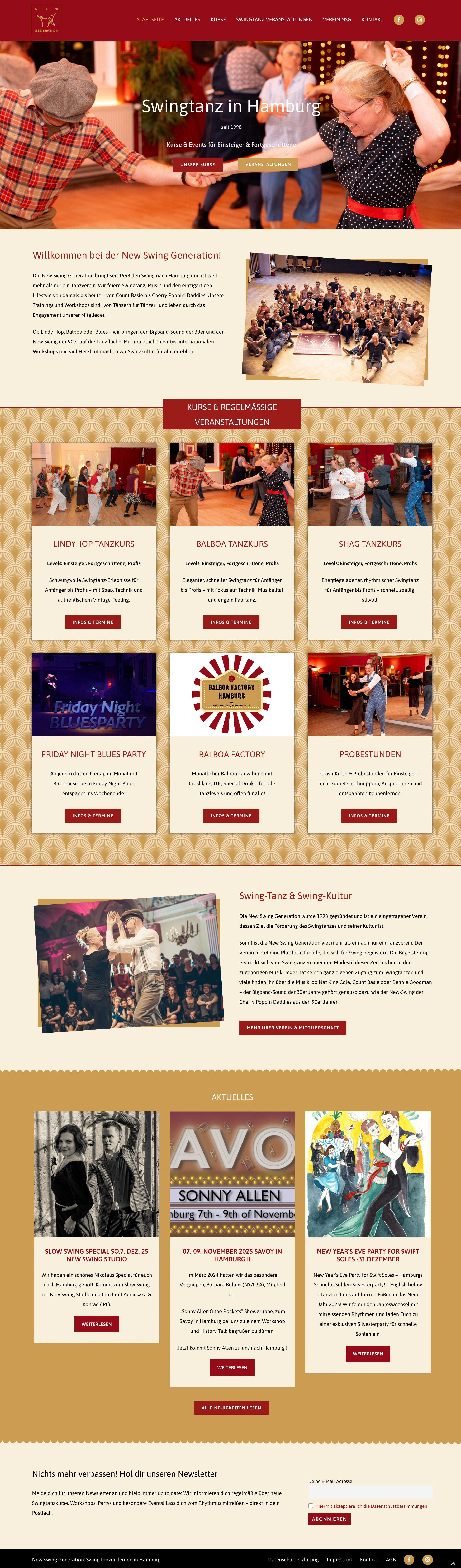 Webseite "New Swing Generation"
