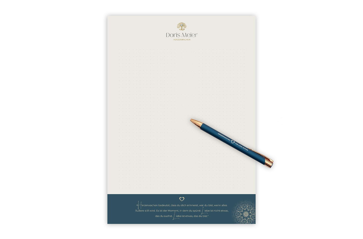 Notizblock & Kuli "Herzerwachen Ausbildung"