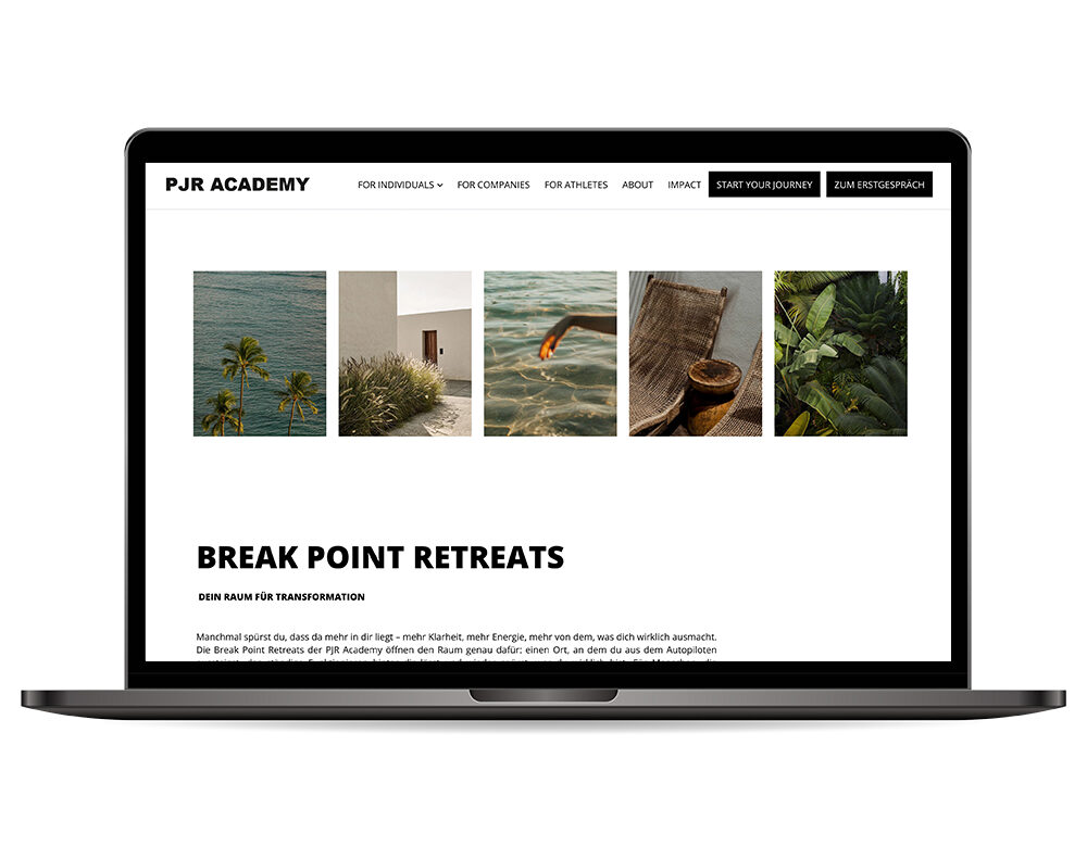 Webseite „PJR Academy“